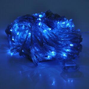 Гірлянда 500LED ( Водоспад ) Blue, 8 режимів, 3 * 2метра, прозора ізоляція, BOX