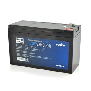 Літій-залізо-фосфатний акумулятор Merlion LiFePO4 12.8V 9AH (4S3P/BMS-10A), (151x65x100), 1,34kg for UPS, до 5000