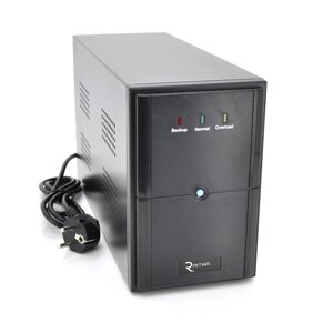 ДБЖ Ritar E-RTM600L-U (360W) ELF-L, LED, AVR, 2st, USB, 2xSCHUKO socket, 1x12V7Ah, metal Case Q4 (370*130*210) 4,8 кг