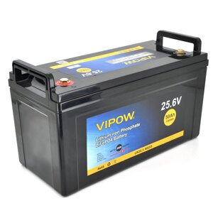 Акумуляторна батарея Vipow LiFePO4 25,6V 50Ah з вбудованою ВМS платою 40A (330*175*220), 10,3kg