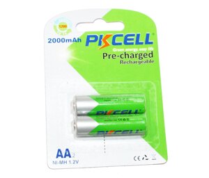 Акумулятор PKCELL 1.2V AA 2000mAh NiMH Already Charged, 2 штуки в блістері ціна за блістер, Q25