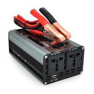 Інвертор напруги AEV2200W, 12/220V з апроксимованої синусоїдою, 2 універсальні розетки, 2*USB (DC:5V/2.4A),