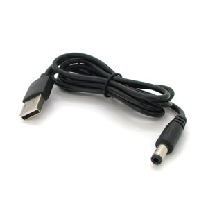 Кабель для роутера 5.5/2.1mm (M)=> USB2.0 (Out:5V), 0.7м, Black, OEM