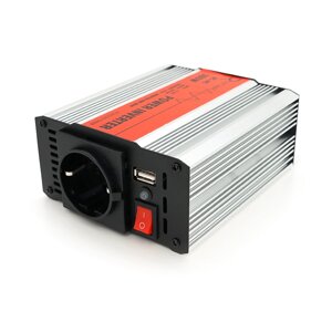 Інвертор напруги RITAR RSX-300, 12V/220V, 300W з апроксимованої синусоїдою, 1xShuko, 1xUSB, клемні дроти,