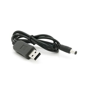 Кабель для роутера NN 5.5/2.5(5.5/2.1) mm (M)=> USB2.0 (Out:12V), 1м, Black, OEM