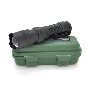 Ліхтарик ручної POWERMASTER MX-511, 1LED CREE Q5, 3W, 3 режимами, ZOOM, вбудований акум, Black, IP40, 126х24х24мм, USB,