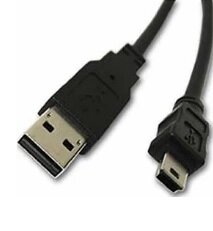 Кабель USB 2.0 (AM/Mini 5 pin) 0.4м, чорний