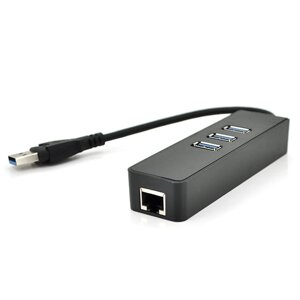 Хаб USB 3.0, 3 порту USB 3.0 + 1 порт Ethernet, Black, BOX