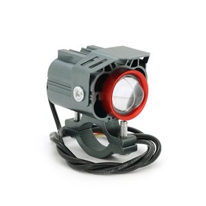 Світлодіодна фара для мотоцикла 35W, ближнє світло жовтий + дальнє світло білий, 12-85V, 3800Lm, IP67, 65x40x75mm