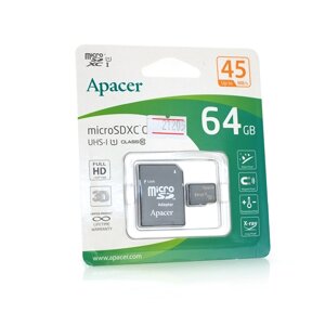 Карта памяти Apacer microSDHC Class 10 UHS-I, 64GB