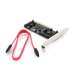 Контролер PCI=>SATA 2.0, SIL3114, 1.5Gb/s, 4 порту внутрішніх, RAID, + кабель SATA, BOX