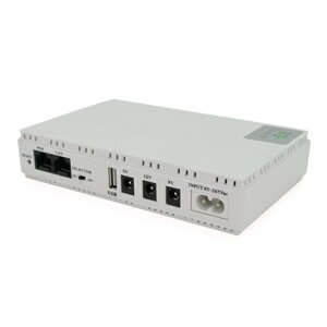 ДБЖ UPS-18W DC1018P для роутерів / комутаторів / PON / POE-430, 5//9/12V, 1A, 10400MAh (4*2600MAh), White, BOX