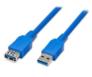 Подовжувач USB 3.0 AM/AF, 0.5m, Blue, Пакет, Q200