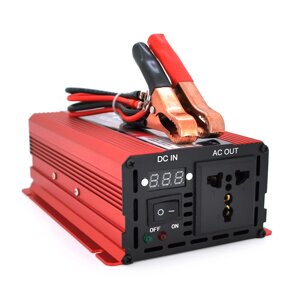 Інвертор напруги ST600CP (DC:300W), 12/220V з апроксимованої синусоїдою, 1 універсальна розетка, крокодили, BOX