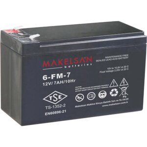 Акумуляторна батарея AGM MAKELSAN 6-FM-7, Black Case, 12V 7.0Ah ( 151 х 65 х 94 (100) ) Q10