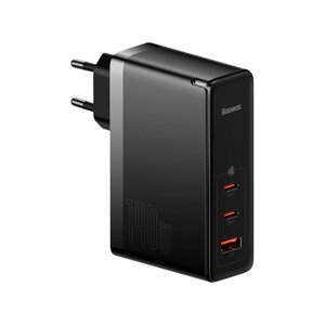 Мережеве зарядний пристрій Baseus GaN5 Pro 3 порту, USB + Type-C 140W Чорний (CCGP100201)