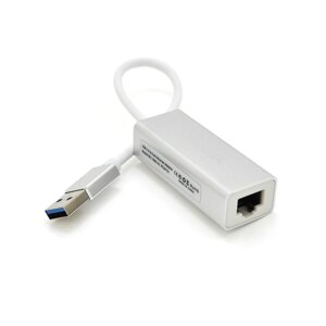 Контролер USB 3.0 to Ethernet VEGGIEG U3-S02 - Мережевий адаптер 100/1000Mbps з проводом, RTL-8152B, White, Metal,