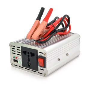 Інвертор напруги PI 500ВА ( 300Вт ), 12/220V, approximated, 1 універсальна розетка, клеми + крокодили + АЗУ