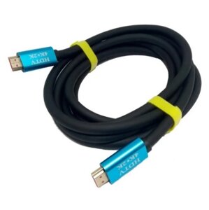 Кабель Merlion HDMI-HDMI 4Kx2K Ultra HD, 10.0m, v2,0, круглий Black, коннектор Blue, Blister-box, Q30