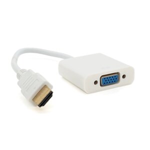 Конвертер HDMI ( тато ) на VGA ( мама ) 10cm, White, 4K/2K, Пакет Q250