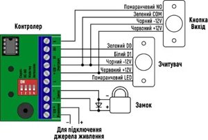 Автономний контролер МКД-2000 ( підтримує 125 кГц Em-Marine або Mifare 13,56 МГц), пам'ять 2000 ключів