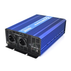 Інвертор напруги з правильною синусоїдою Carspa-SINUS P2000-122 ( 2000Вт ), 12/220V, 2xShuko, 1USB, клеми, Box Q2