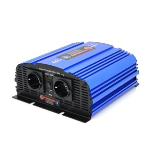 Інвертор напруги Tommatech MS-1200, 24V/220V, 1200W з апроксимованої синусоїдою, 2Shuko, USB, клемні дроти,