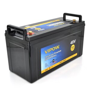 Акумуляторна батарея Vipow LiFePO4 51,2V 30Ah з вбудованою ВМS платою 40A, 48V (550*210*220), 14kg