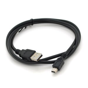 Кабель USB 2.0 (AM/Mini 5 pin) 0,8 м, чорний