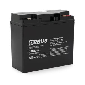 Акумуляторна батарея ORBUS ORB1218 AGM 12V 18 Ah (180 x76x167) 5 kg Q4/192