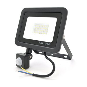 Прожектор LED c датчик руху Ritar ZB-PGGY-20W, 20W, SMD2835, IP65, 1600Lm, 6500K (100%), Ra>70, 113*106.5*40mm,