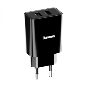 Зарядний пристрій Baseus Speed Mini Dual USB 10.5W Чорний (CCFS-R01)