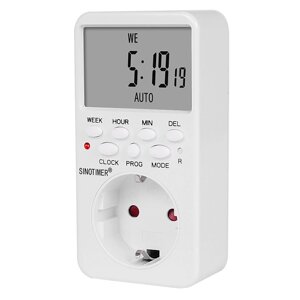 Розетка із цифровим тижневим таймером Sinotimer TM519, 16A, 3000W, 230V