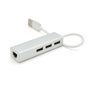 Контролер USB 2.0 to Ethernet VEGGIEG U2-3U-S - Мережевий адаптер 10/100Mbps з проводом, RTL-8152B+FE2.2S + 3 порту