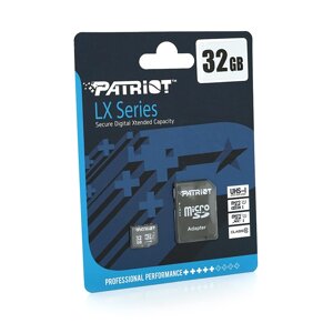 Карта памяти Patriot LX microSDHC Class 10 UHS-I, 32GB