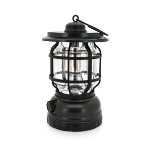 Лампа-ліхтар SW-1933T, 3LED, диммер, корпус-пластик, ударостійкий, USB кабель + Solar, аккум 18650, Black, BOX