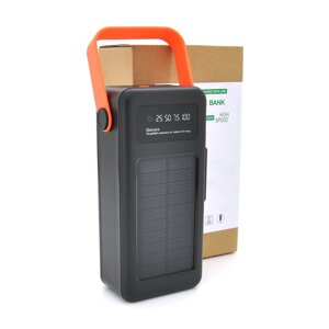 Power bank YM-637, 50000mAh Solar, flashlight, Input: 5V/2.1A (MicroUSB, TypeC, Lightning), Output: 5V /2.1A (4xUSB),