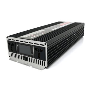 Інвертор напруги YOSO з правильною синусоїдою, 8000W, 12/220V-4000W, 2 універсальні розетки, LED Display, затискачі,