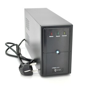 ДБЖ Ritar E-RTM650L-U (390W) ELF-L, LED, AVR, 2st, USB, 2xSCHUKO socket, 1x12V7Ah, metal Case Q4 (370*130*210) 4,8 кг