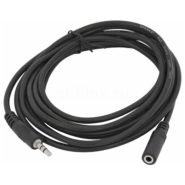 Подовжувач Audio DC3.5 тато-мама 0.5м, ССА Stereo Jack, ( круглий ) Black cable, Пакет від компанії Price Killer - фото 1