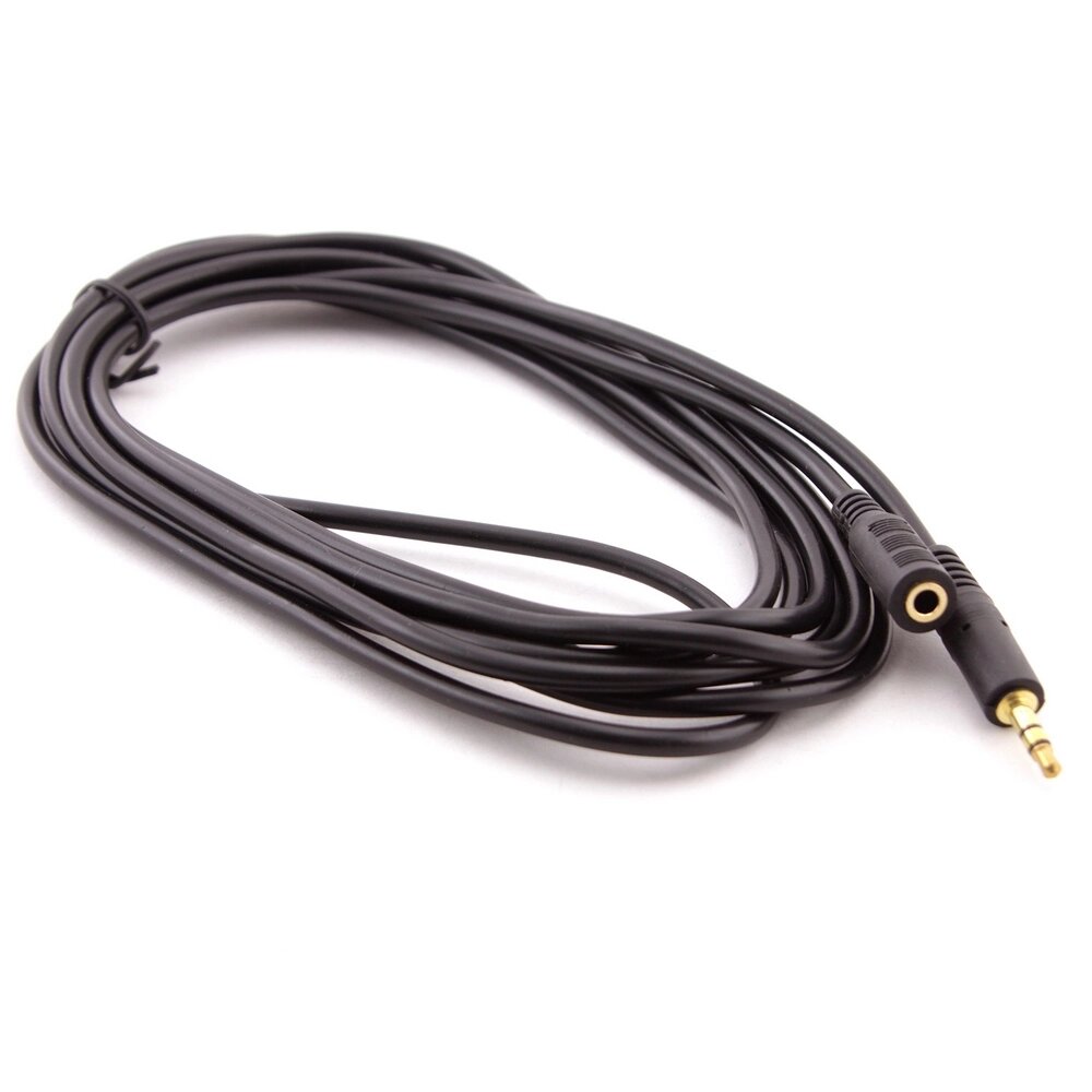 Подовжувач Audio DC3.5 тато-мама 1.5м, GOLD Stereo Jack, ( круглий ) Black cable, Пакет Q500 від компанії Price Killer - фото 1