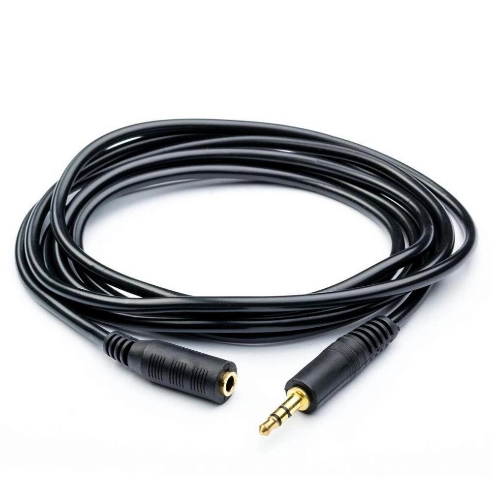 Подовжувач Audio DC3.5 тато-мама 3.0м, GOLD Stereo Jack, ( круглий ) Black cable, Пакет Q300 від компанії Price Killer - фото 1