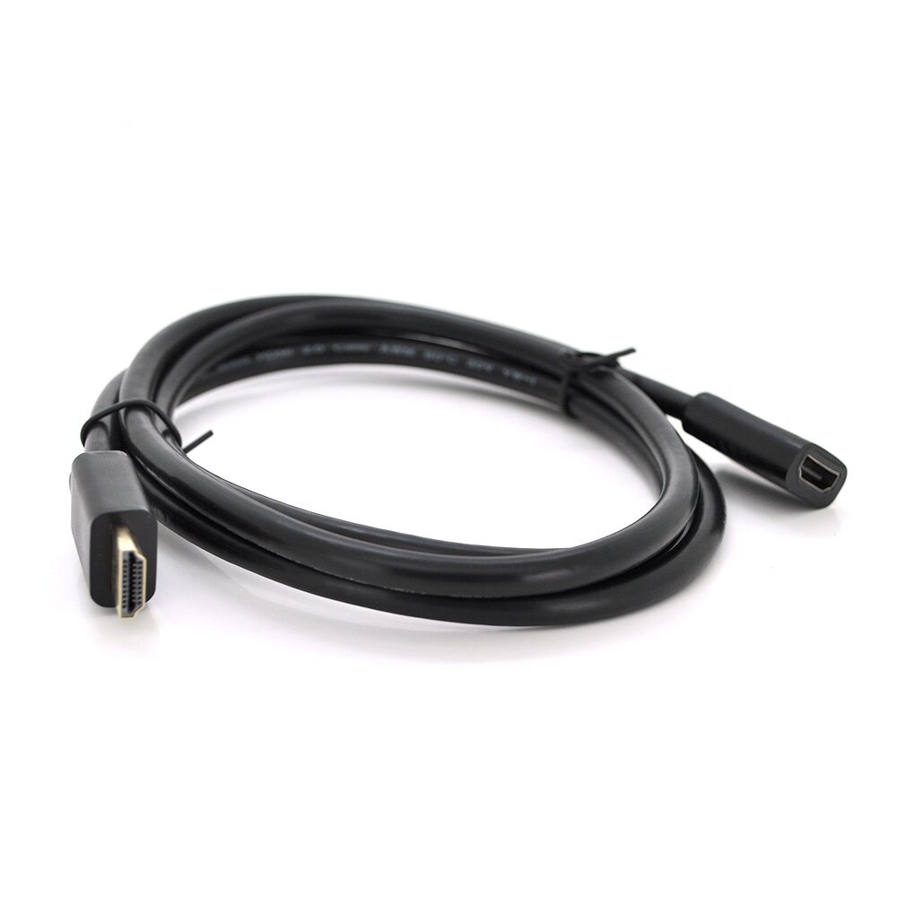 Подовжувач Merlion HDMI ( тато ) -HDMI ( мама ) VEGGIEG 1.0m, v2.0, OD-7.0mm, круглий, Black, коннектор Black, ( Пакет ) від компанії Price Killer - фото 1