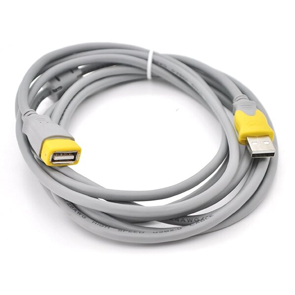 Подовжувач USB 2.0 V-Link AM/AF, 1.5m, 1 феррит, Grey/Yellow, Q250 від компанії Price Killer - фото 1