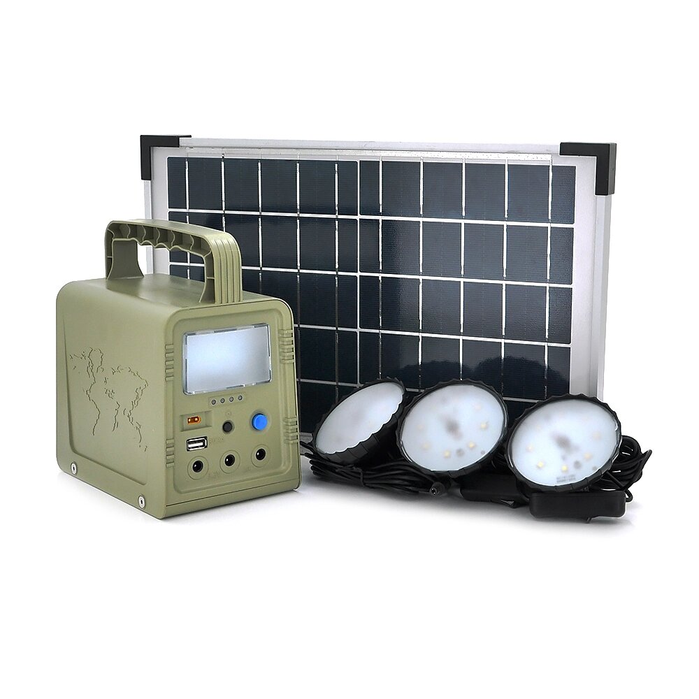 Портативний ліхтар BRAZZERS BRPF-CF42/18, Solar panel 18W, LiFePO4 - 42Wh, DC: 2x3.2V, USB:: 1x5V/2A, 3x6W Led лампи від компанії Price Killer - фото 1