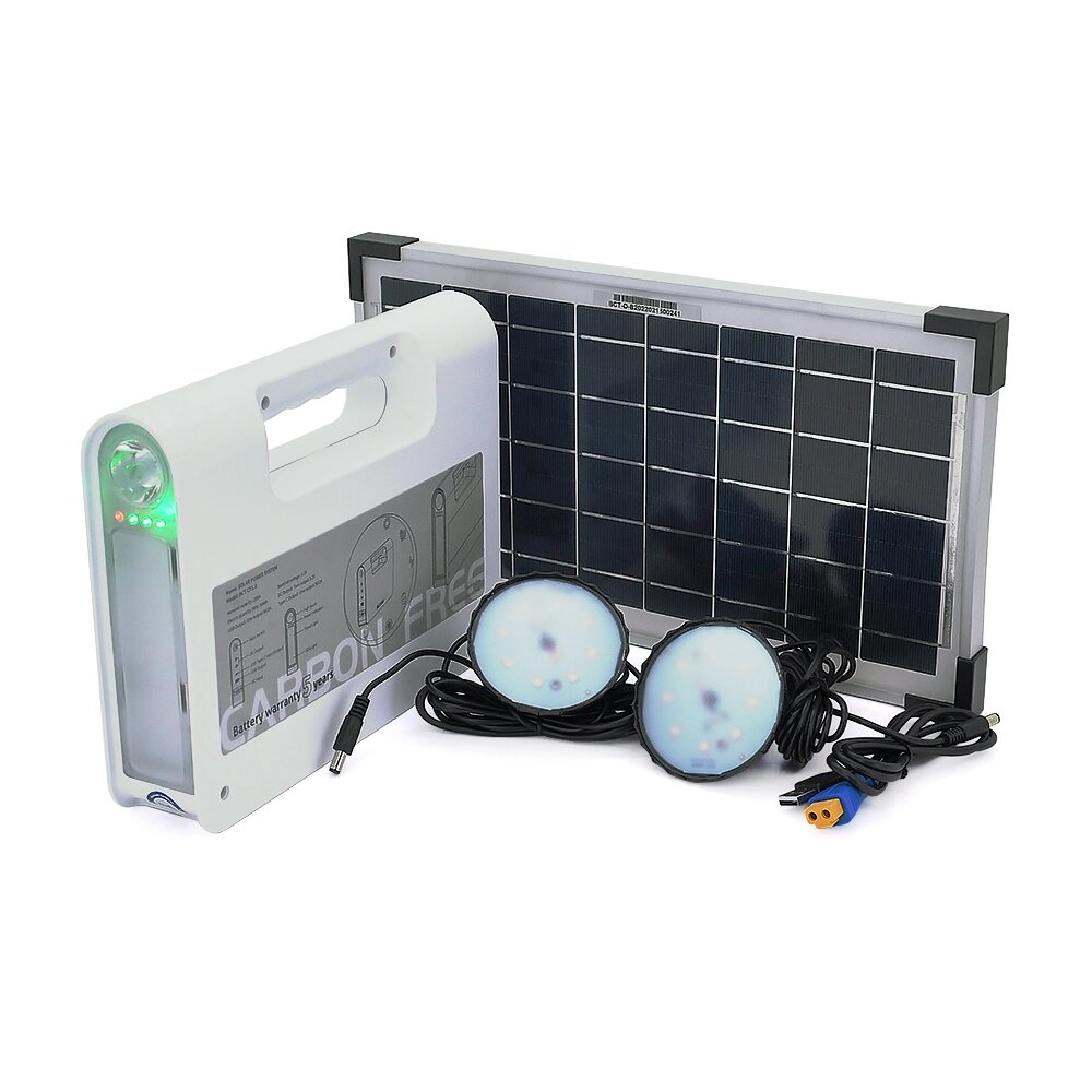 Портативний ліхтар BRAZZERS BRPF-CF80/18, Solar panel 18W, LiFePO4 - 80Wh, DC: 2x3.2V, USB:: 1x5V/2A, 2x6W Led лампи від компанії Price Killer - фото 1