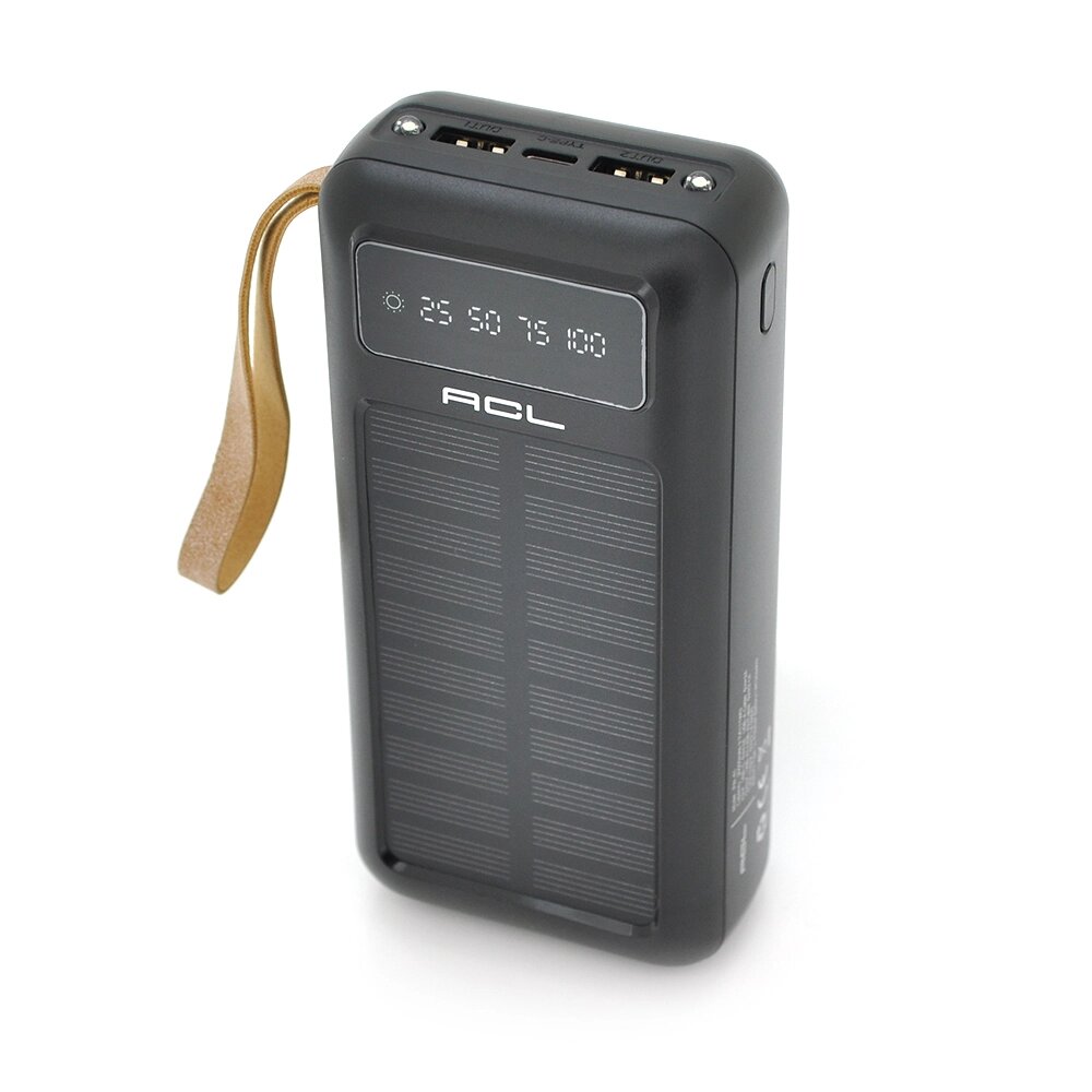 Powerbank ACL PW-61 30000mAh, SOLAR, Type-C/Lighting/Micro/USB, Black, Box від компанії Price Killer - фото 1