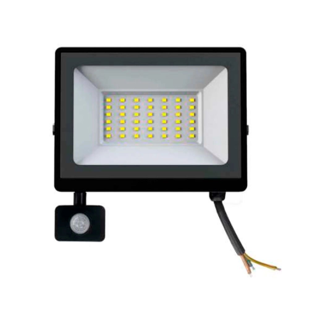 Прожектор LED c датчик руху Ritar ZB-PGGY-30W, 30W, SMD2835, IP65, 2400Lm, 6500K (100%),  Ra>70, 141*126*40mm, від компанії Price Killer - фото 1