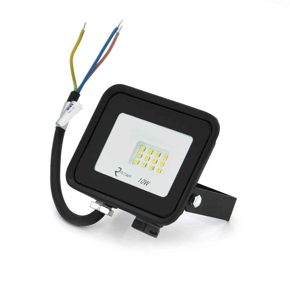 Прожектор SLIM LED RITAR RT-FLOOD10A, 10W, 12xSMD2835, IP65, 1000Lm, 6500K (100%), PF>0.9 Ra>70, 80*90*25mm від компанії Price Killer - фото 1