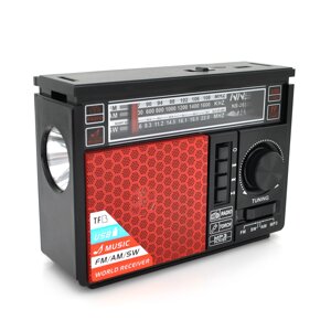 Радіо з ліхтариком NS-S2032-S, FM/AM/SW радіо + Solar, Входи: TFcard, USB, Bluetooth, Mix color, Box